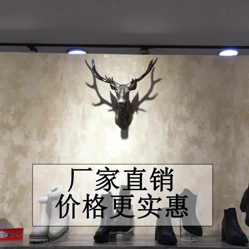 MGT-Deer Head Hanging Wall of the Living Room Decoration, Rhinestone Statue, Sculpture, Home Furnishing