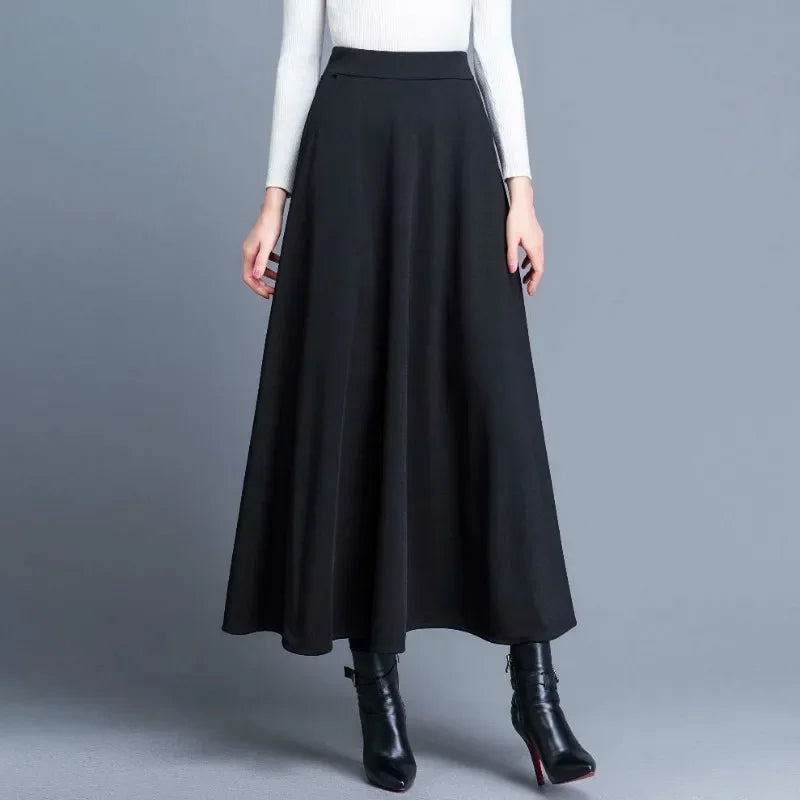 Woolen Skirt Big Hem