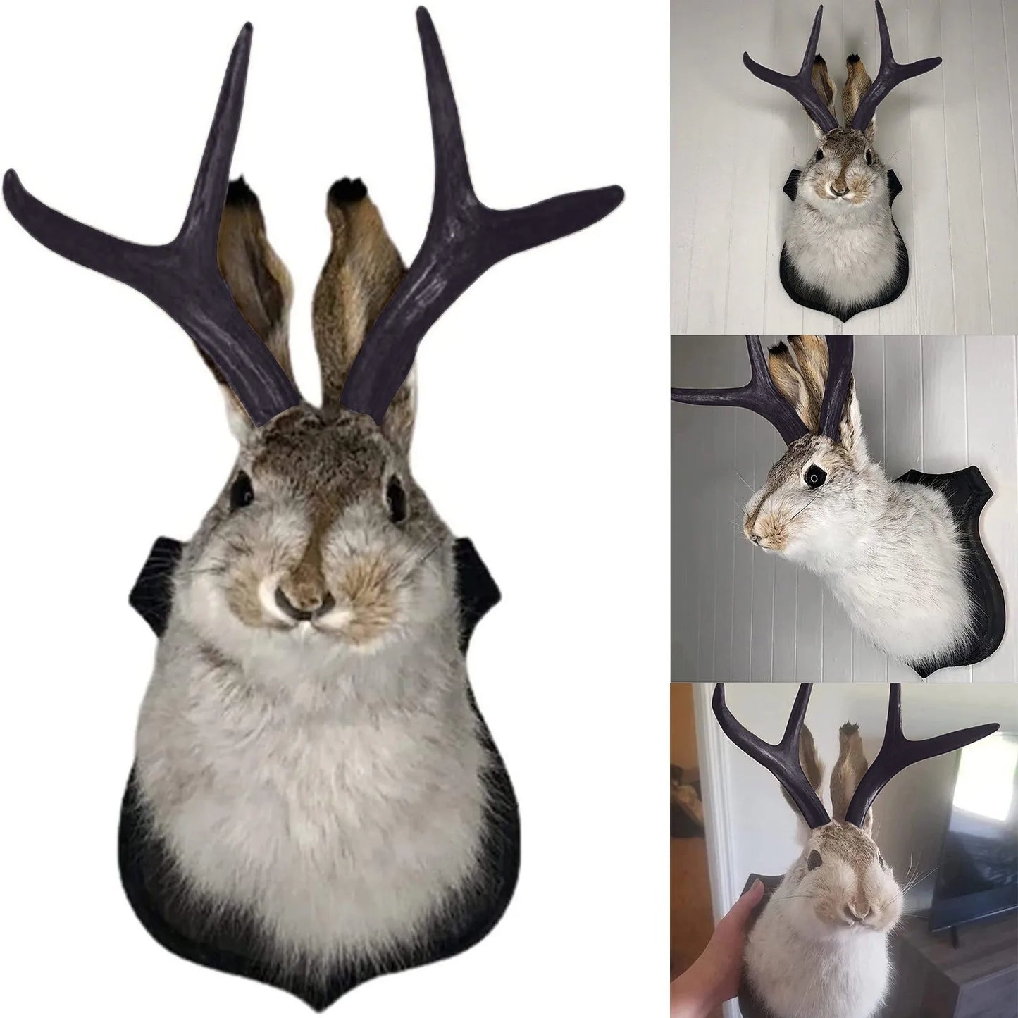 Head Wall Decor, Deer Head Wall Mount, Deer Head Wall Hang Mount,for Home Wall Art Decor Rabbit Ornaments Wall Decorations