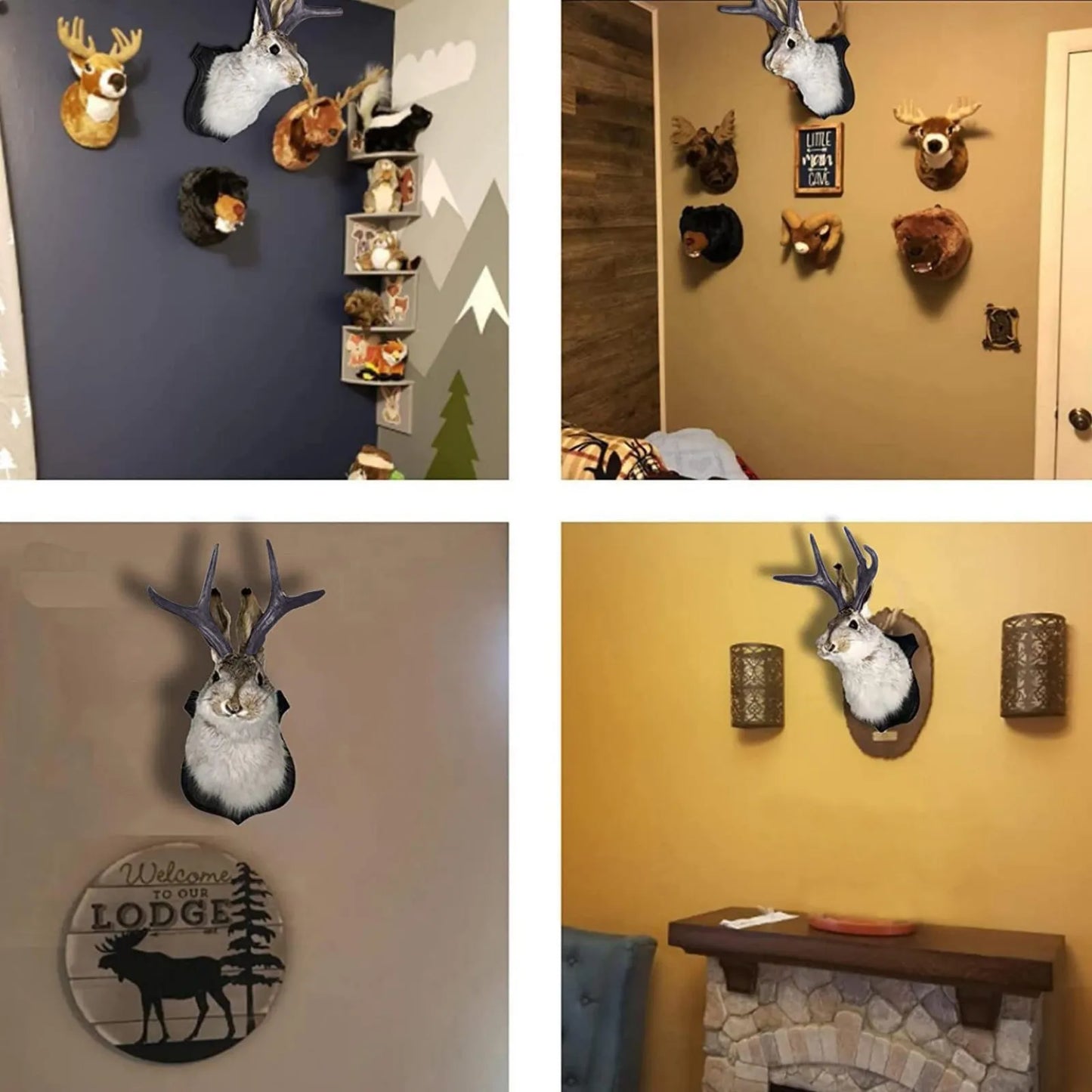 Head Wall Decor, Deer Head Wall Mount, Deer Head Wall Hang Mount,for Home Wall Art Decor Rabbit Ornaments Wall Decorations