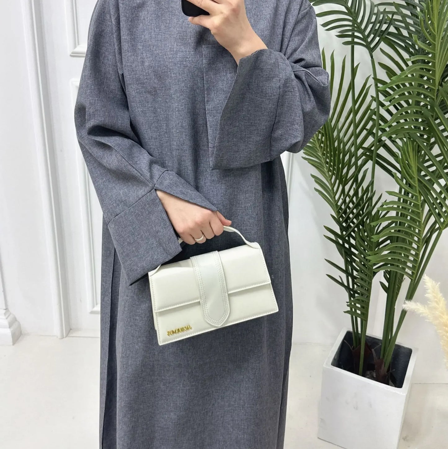 Linen Abaya Closed Dubai Luxury Plain Muslim Hijab Dress Turkey Casual Abayas African Dresses for Women Ramadan Eid Islam Kaftan