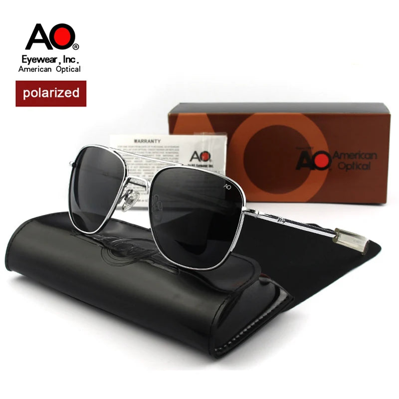 American Pilot Sunglasses Polarized Lens Man Army Military Aviation AO Sun Glasses Woman Luxury Brand Vintage Driving Shade Male