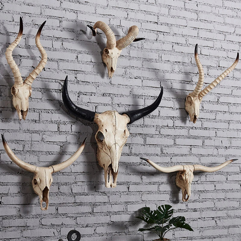 Wall Hanging Decoration 3D Animal Head Cow Head PendantStatue Art Sculpture Suitable For Home Bar Restaurant Decoration