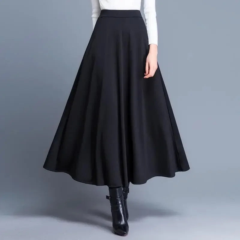 Woolen Skirt Big Hem