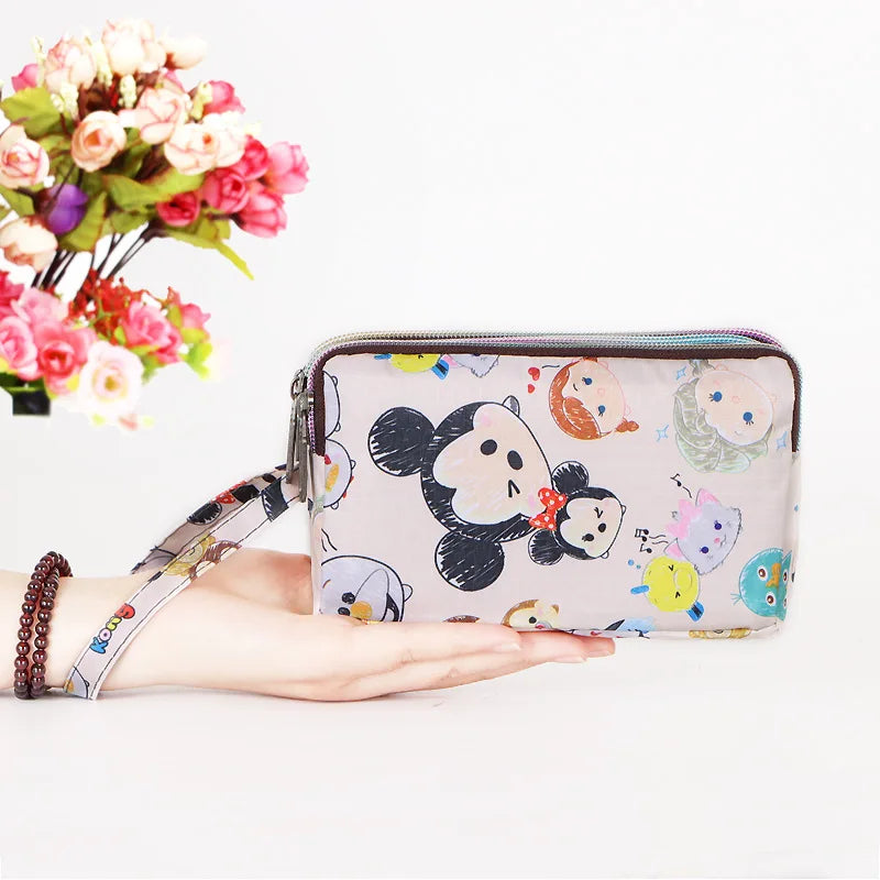 Disney Mickey Cartoon Wallet for Women Luxury Brand Design Long Women's Coin Purse Card Holder Case Clutch Mobile Phone Bag