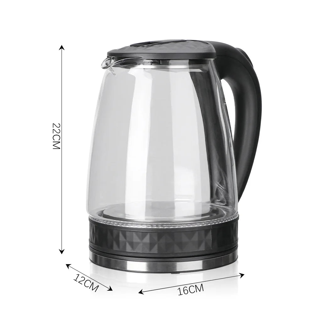 2L Electric Glass Kettle With 2000W Kitchen Appliances Keep Warm Function Electric Boiling Tea Pot 110-220V