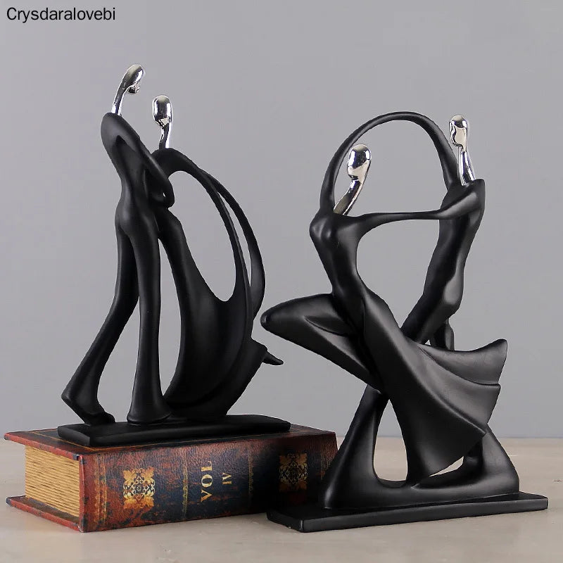 Dancing Couple Statue Small Dancing Couple Desktop Ornaments Romantic Dance Figurines Hand-Painted Lover Sculpture For Desktop