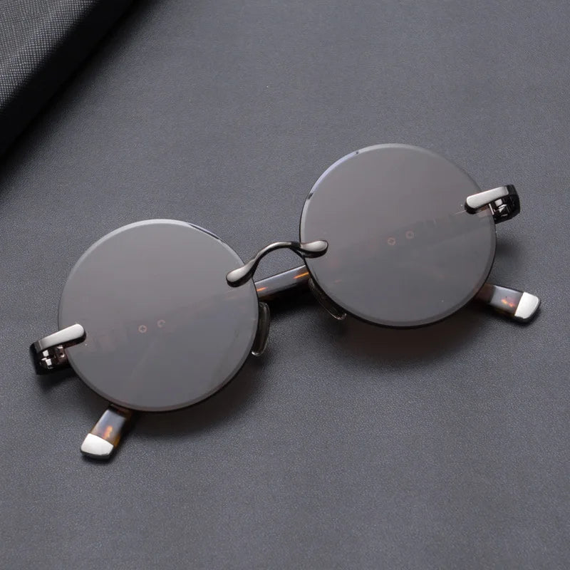 Crystal Glass Round Sunglasses Man Natural Stone Rimless Sun Glasses Woman Mineral Lens Vintage Acetate Anti Scratch Top Quality