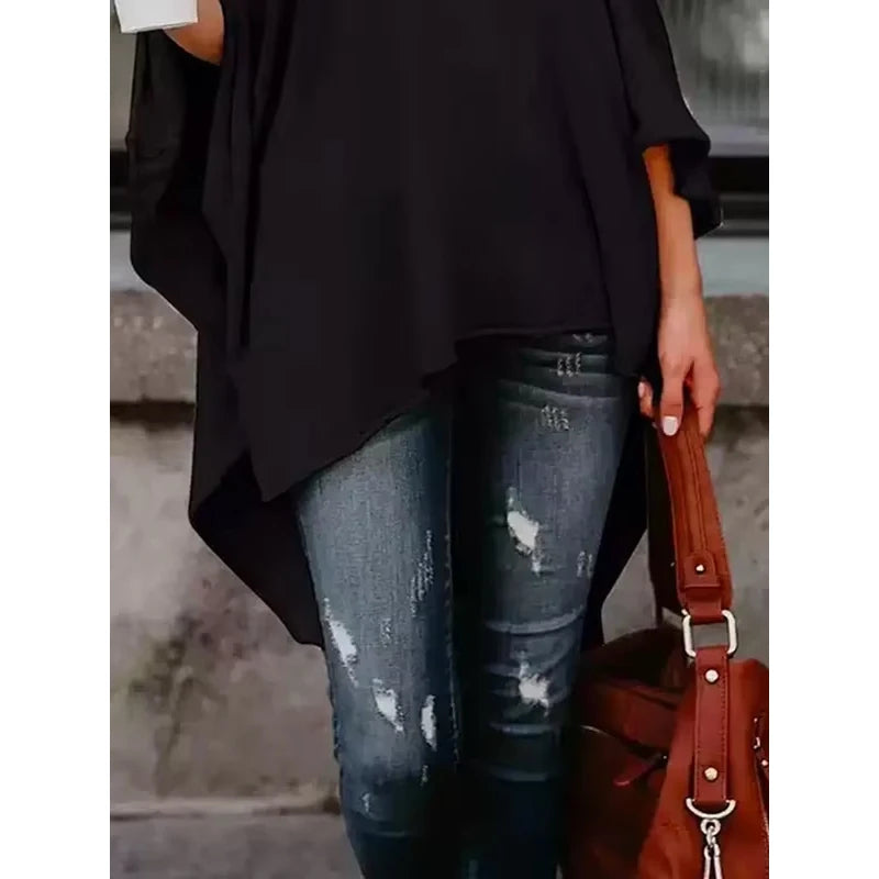 New Loose Casual High-neck T-Shirts Tops For Women