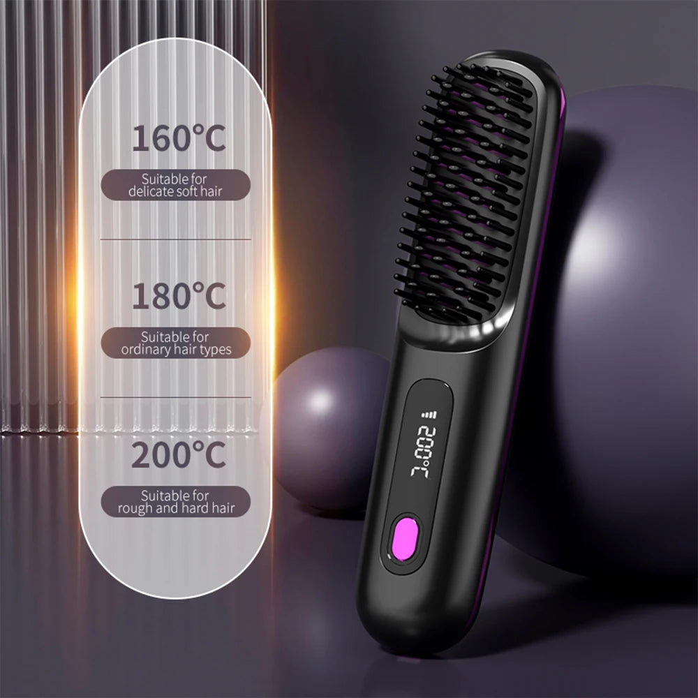 Wireless portable hair straightener