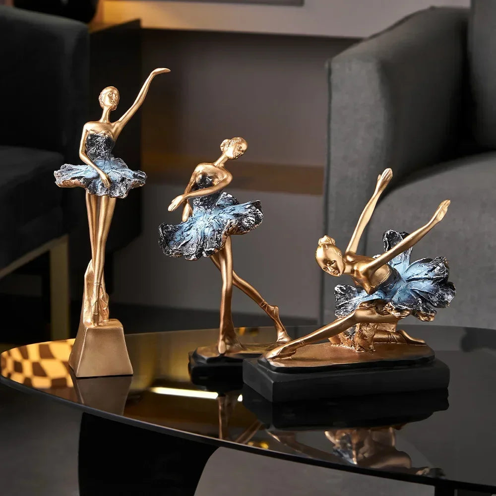 Aesthetic Elegant Ballet Girl Statue Decorative Ornaments Living Room TV Cabinet Decoration Accessories Home Decor Crafts