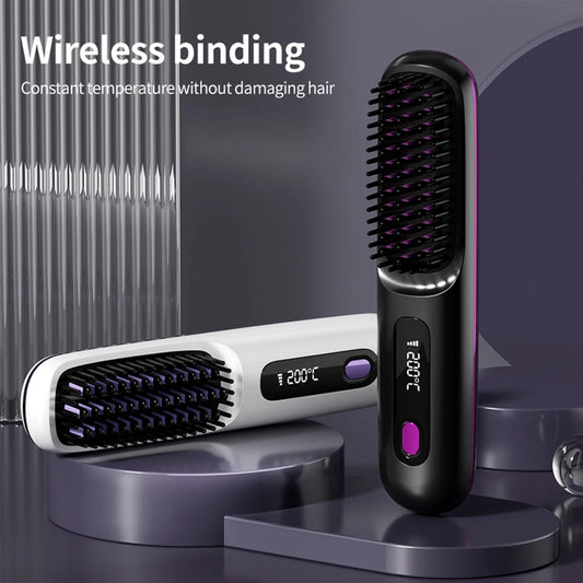 Wireless portable hair straightener