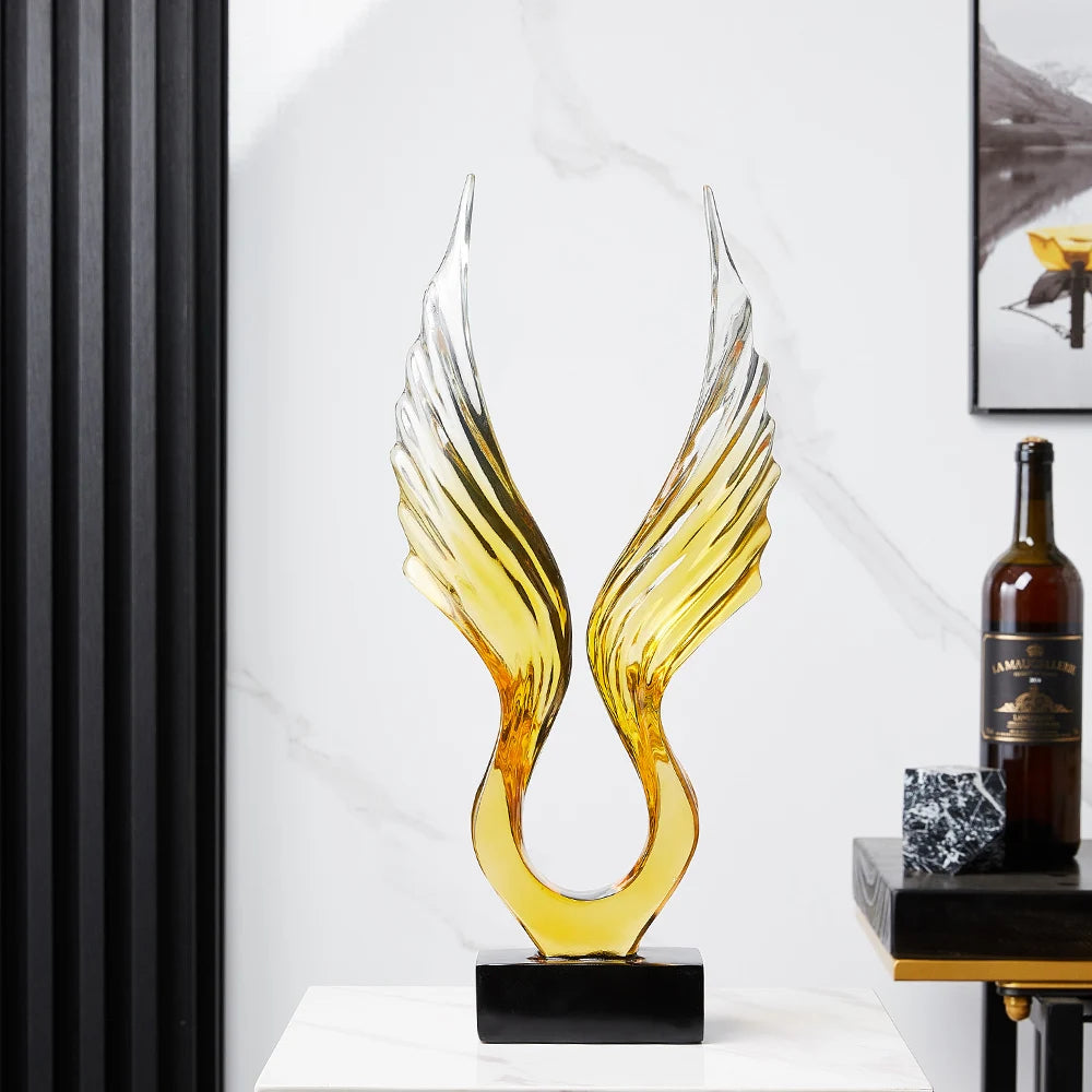 New Chinese style transparent resin roc wings ornament home soft decorations office TV cabinet wine cooler crafts