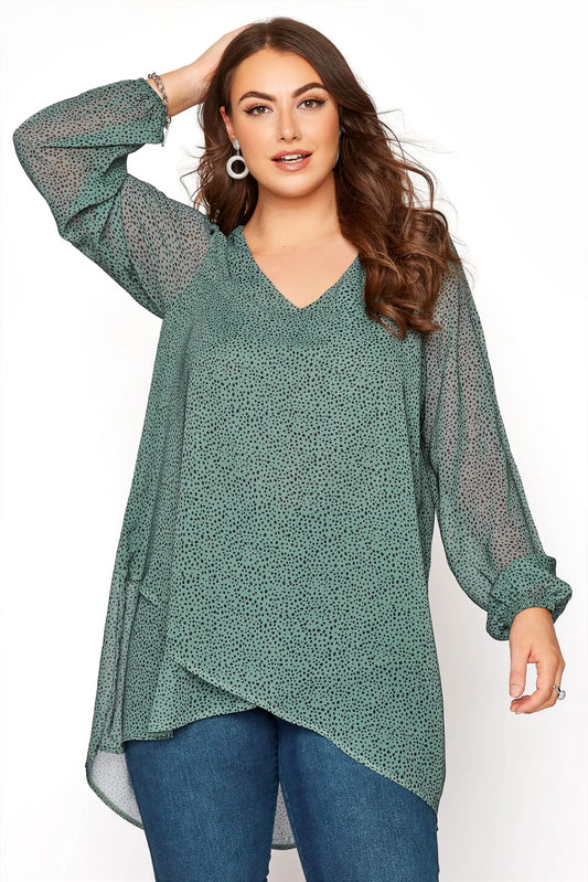 Long Sleeve Women V-neck Blouse