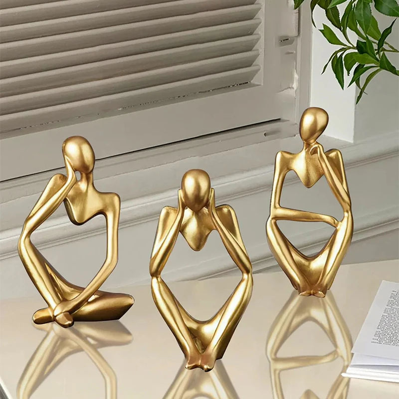 New Nordic Light Luxury Style Abstract Figure Home Decoration Ornaments Mini Shaped Crafts Desktop Decoration Artworks