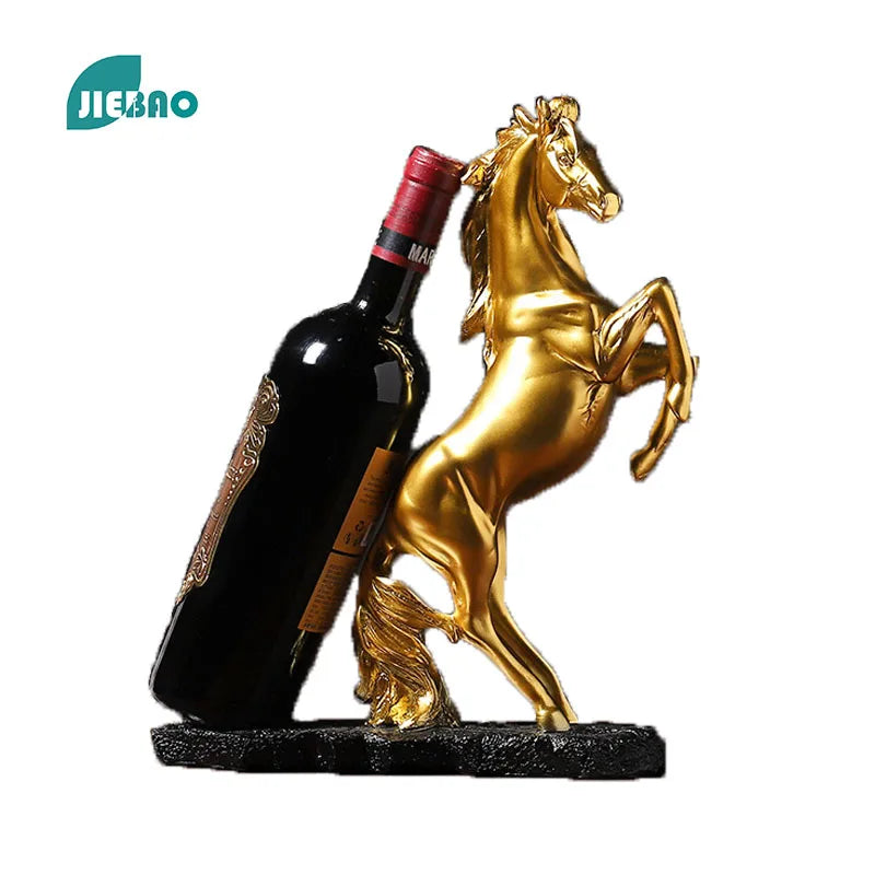 Nordic Animal Golden Horse Resin Sculpture Figurines Statue Decorative Items For Home Livingroom