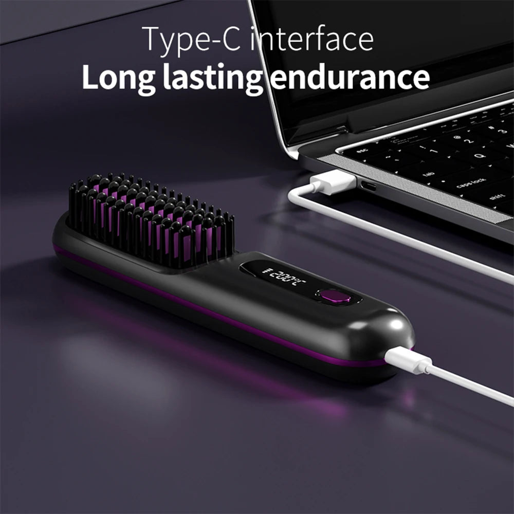 Wireless portable hair straightener