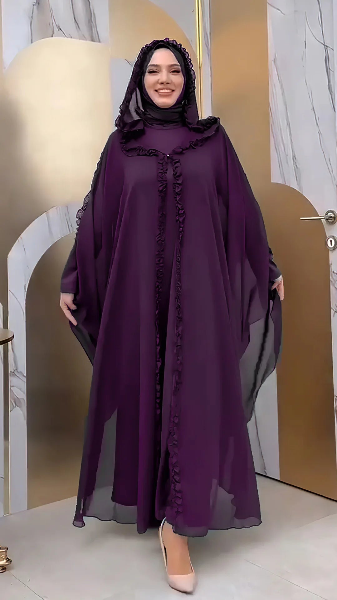 2024 Abayas for Women Dubai Luxury Chiffon Boubou Muslim Fashion Hooded Dress Caftan African Wedding Party Occasions Long Abaya