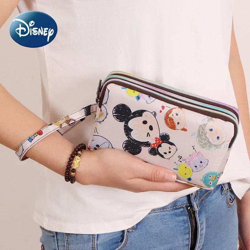 Disney Mickey Cartoon Wallet for Women Luxury Brand Design Long Women's Coin Purse Card Holder Case Clutch Mobile Phone Bag