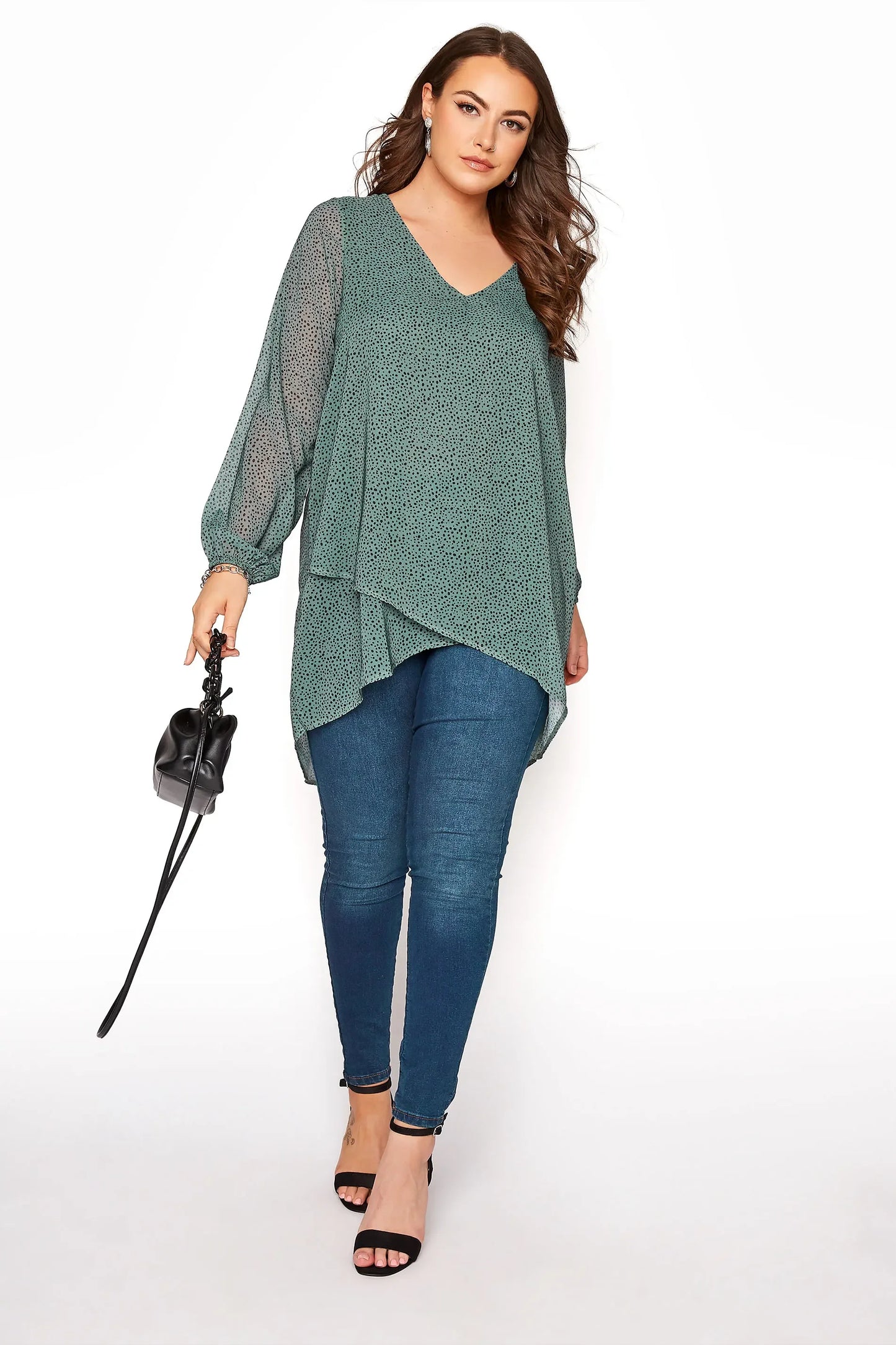 Long Sleeve Women V-neck Blouse