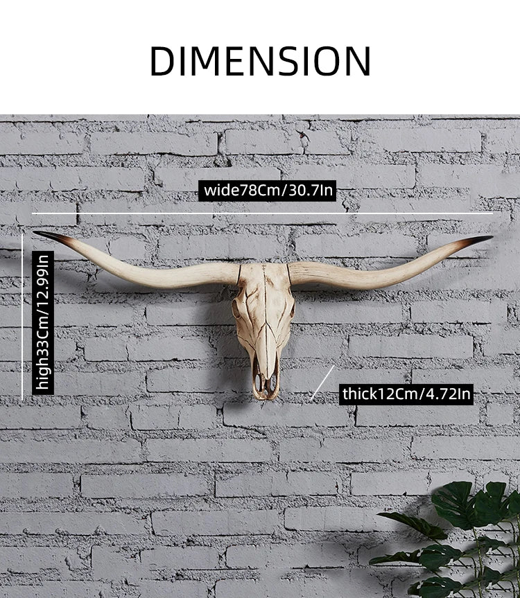 Wall Hanging Decoration 3D Animal Head Cow Head PendantStatue Art Sculpture Suitable For Home Bar Restaurant Decoration