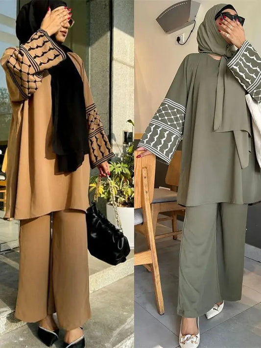 Abaya Set Tops Pants