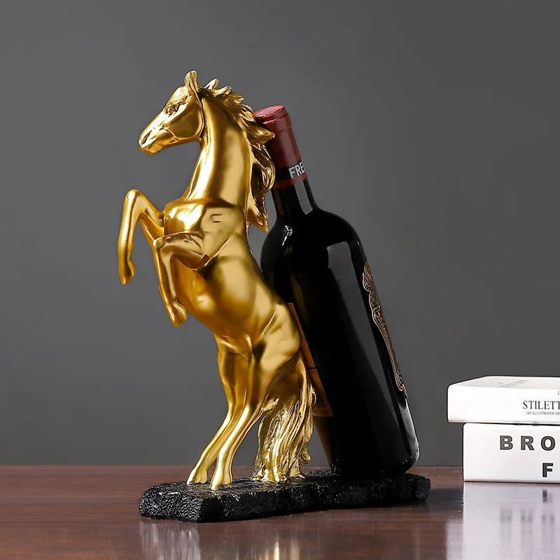 Nordic Animal Golden Horse Resin Sculpture Figurines Statue Decorative Items For Home Livingroom